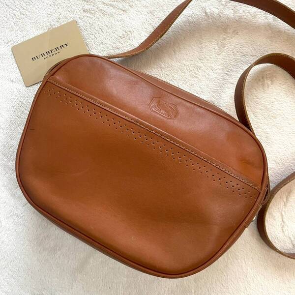 【大人気】 バーバリー BURBERRY ショルダーバッグ ポシェット ボディ ノバチェック ブラウン レザー ホースロゴ 斜め掛け ビジネス