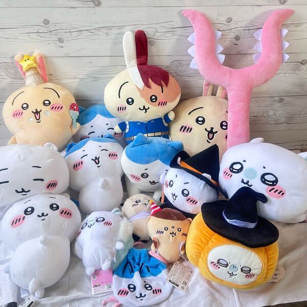ちいかわ ぬいぐるみ うさぎ ハチワレ モモンガ まとめ売り セット売り タグ付き多数 かぼちゃBIGぬいぐるみ メルクリ 123