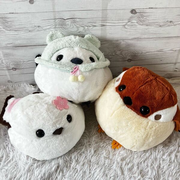 ふくふくシマエナガ ゆるっこずきん BIG 春色びよりJB 桜しまゑ ちゅんすけ シマちゃん 全品タグ付き 3種セット まとめ売り 333