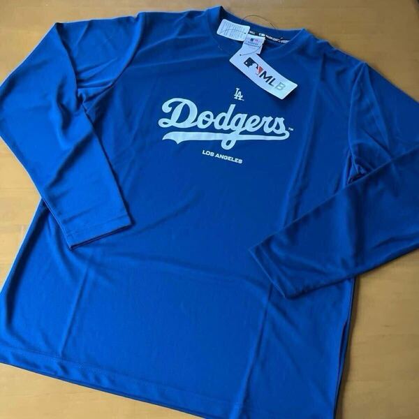 Lサイズ サラサラドライ長袖シャツ 新品 ロサンゼルス ドジャース MLB メジャーリーグ 大谷翔平 ブルー