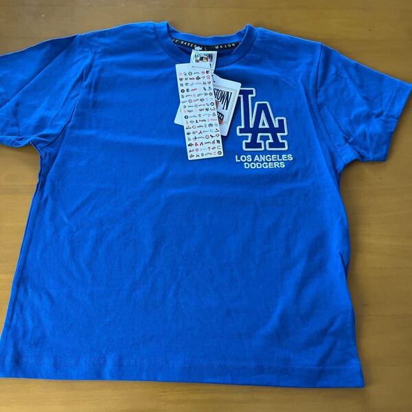120 新品 半袖Tシャツ ドジャース メジャーリーグ MLB 大谷翔平 キッズ ブルー