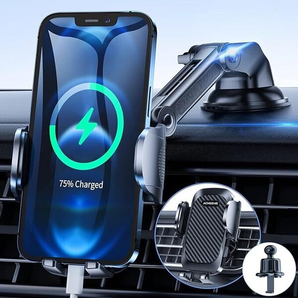 スマホホルダー 車 ACMEZING 車載ホルダー【業界新型フック式+粘着ゲル吸盤型登場】スマホスタンド カー用品
