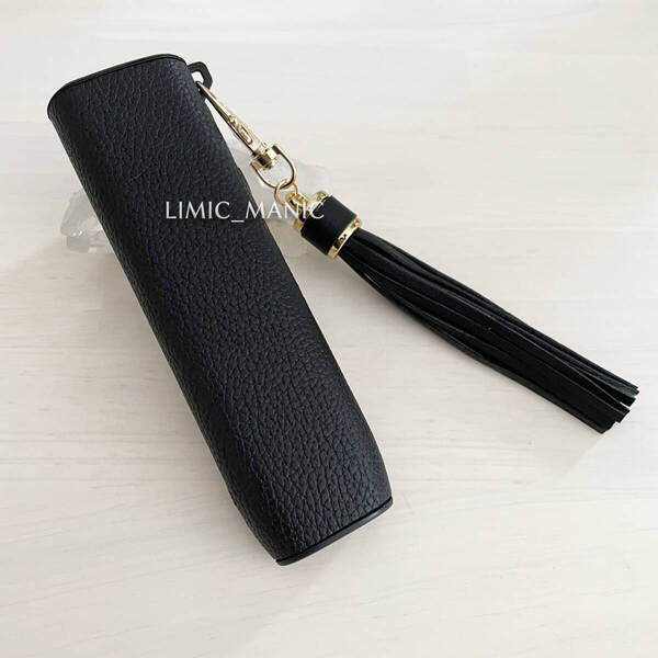 アイコス イルマワン / イルマiワン専用 ケース レザー IQOS ILUMA ONE タッセル付き ブラック 黒 保護カバー おしゃれ かわいい