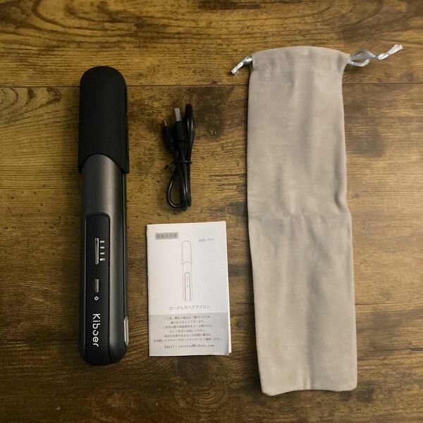 Kiboer ヘアアイロン 18mm コードレス 2way ストレート カール 3段階 4800mAh 軽量 約200g コンパクト 新品 未使用