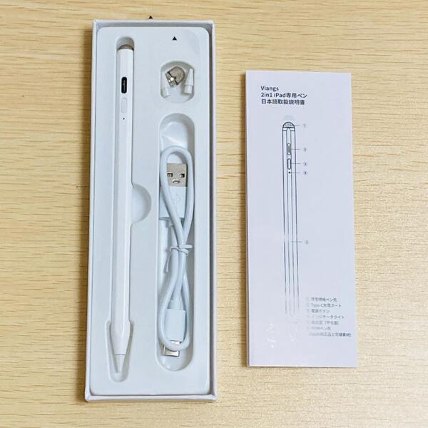 スタイラスペン iPad用 タッチペン 傾き感知 極細 POM製ペン先 高感度 極細 高感度 USB充電式 Apple Pencil 風 新品 未使用