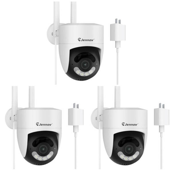 【3個セット】 防犯カメラ 屋外 wifi 2K IP66防水 自動追尾機能 360度広角撮影 夜間カラー暗視 人感センサー 監視カメラ 遠隔 新品 未使用
