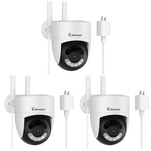【3個セット】 防犯カメラ 屋外 wifi 2K IP66防水 自動追尾機能 360度広角撮影 夜間カラー暗視 人感センサー 監視カメラ 遠隔 新品 未使用