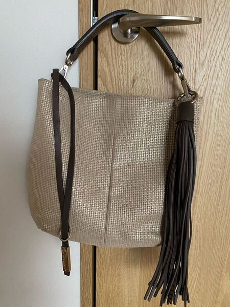 GIANNI CHIARINI ジャンニキャリーニ made in ITALY-ハンドバッグ-ショルダーバッグ バッグ -シャンパンベージュ系-ゆうパック送料込み