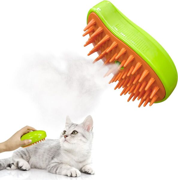 11-6 猫 ブラシ スチームブラシ 3 in 1 グルーミングブラシ 充電式 もつれ 抜け毛 ペット ミスト ペットブラシ