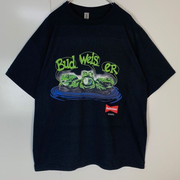Budweiser バドワイザー ビールTシャツ 両面プリント カエル 企業物 beer USA 90s 製 ビア y2k Vintage 古着 ヴィンテージ