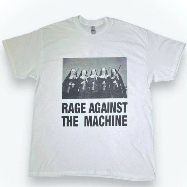 新品 レイジ アゲインスト ザ マシーン Tシャツ RAGE AGAINST THE MACHINE 両面 ツアーT ロック バンド USA 90s 製 古着 M ヴィンテージ