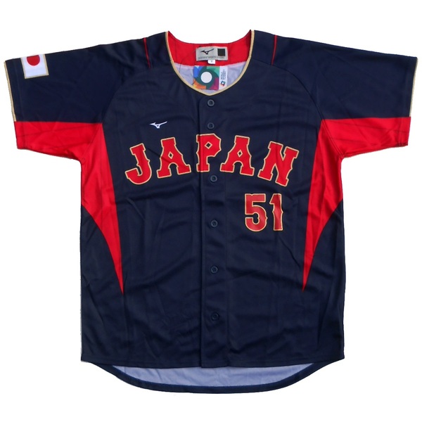 未使用 正規 WBC 2023 日本代表 侍ジャパン 51 SUZUKI 鈴木誠也 MIZUNO ミズノ製 ビジター 応援ユニフォーム F プリント L~XL レプリカ