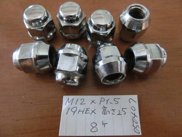 ホイールナット M12×P1.5 8個 19HEX 全長25 No.050407 トヨタ マツダ ダイハツ 刻印:なし USED