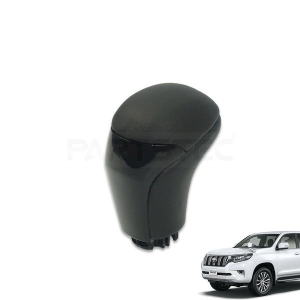 150系 後期 ランドクルーザープラド シフトノブ ブラックレザー/ピアノブラック 黒 純正交換 トヨタ 社外品 / 156-16 PP*