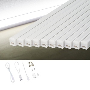 【10本セット】 LED 蛍光灯 バーライト ホワイト 白 スイッチ付 100V 18W 6500K 1.2m 連結可能 軽量 天井 廊下 間接照明/147-287(D385) NF*