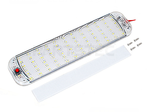 12V 24V 対応 LED ルームライトバー 25cm SMD 72発 ホワイト色 ON/OFFスイッチ付き トラック 船舶 室内灯 蛍光灯 照明 車 / 158-45 NG*