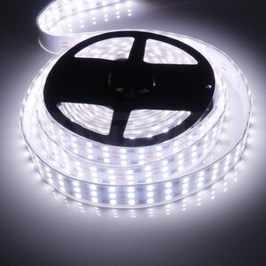 12V用 SMD5050 3列 LED テープライト 5m 白 ホワイト 切断可能 防水 劣化防止 カバー フレキシブル 柔軟 防水 照明 イルミ / 146-38 NA*