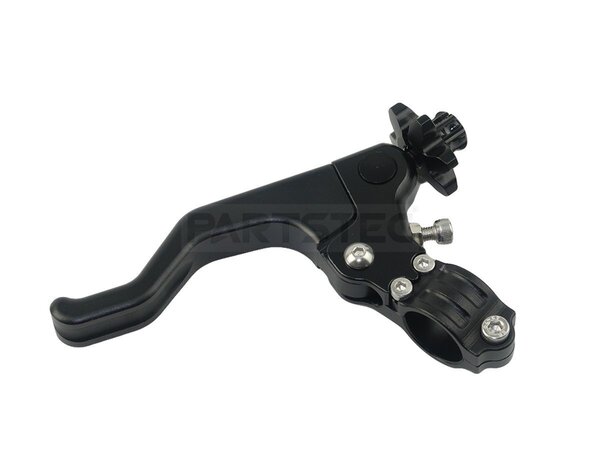 汎用 バイク クラッチレバー ショートスタント ハンドル径 22mm 7/8 バー CNC アルマイト ブラック モトクロス オフロード / 149-103 NA*