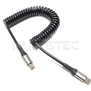USB-C ⇔ USB-C TypeCケーブル スパイラルケーブル 急速充電ケーブル アンドロイド スマホ充電 タイプCケーブル カール 巻 / 158-26 NG*