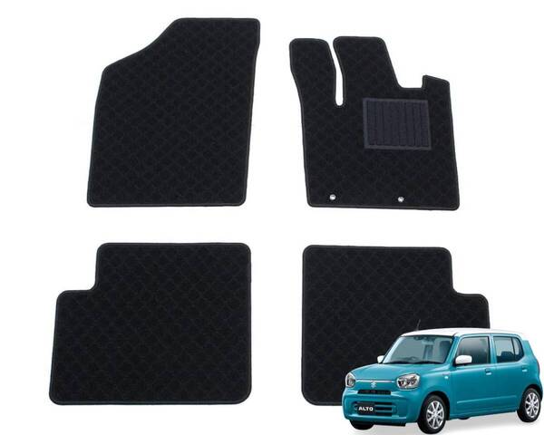 スズキ アルト アルトハイブリッド HA37S HA97S R3/12~ 専用 フロアマット ブラック 日本製 カーマット 黒 社外品 / 即納 010-29-15 NF*