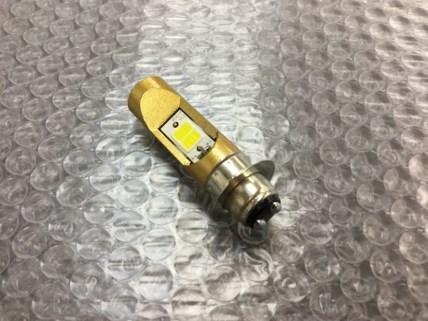 12V 直流/交流 バイク PH7/P15D Hi/Lo COB LED ヘッドライト バルブ 6000k ホワイト ダブル レッツ4 セピアZZ 他 原付 白 / 147-192 NG*