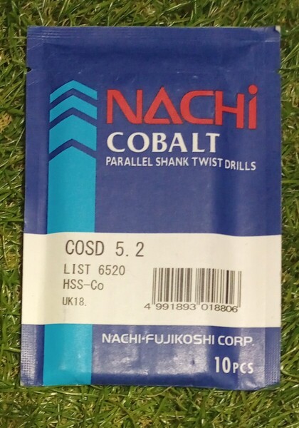 NACHI ナチ 5.2mm ステンレス用ドリル コバルト パラレル シャンク ツイスト ドリル COSD 5.2mm ×10本