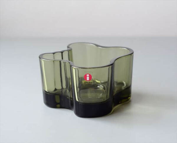 フィンランド製 iittala イッタラ Alvar Aalto キャンドルホルダー グリーン アルヴァ・アアルト 北欧 ガラス 燭台 トレー_ig4447