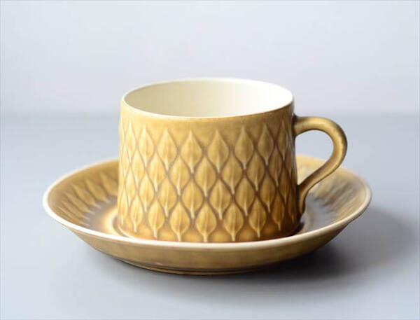 デンマーク製 クイストゴー レリーフ カップ&ソーサー relief クロニーデン KRONJDEN J.H.Quistgaard 北欧ヴィンテージ _it3772