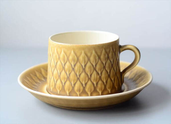 デンマーク製 クイストゴー レリーフ カップ&ソーサー relief クロニーデン KRONJDEN J.H.Quistgaard 北欧ヴィンテージ _it3774