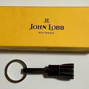 超美品 JOHN LOBB レザー タッセル チャーム キーリング キーホルダー ジョンロブ BOOTMAKER フリンジ ④