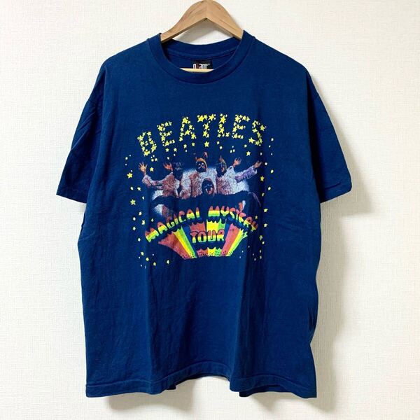 90s 90年代 The Beatles vintage tee Tシャツ ヴィンテージ t0528 ビートルズ 古着 ビンテージ ジョンレノン giant アメリカ製 usa製 青 XL