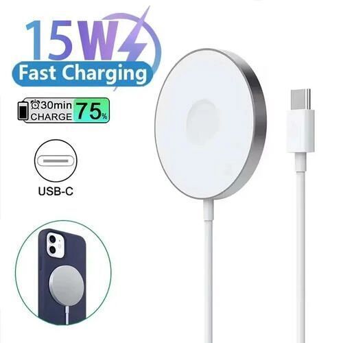 2025年 最新型 高出力 15W 高速 ワイヤレス 充電器 急速充電 コンパクト マグネット magsafe USB付き Type-C iPhone Samsung Galaxy N0450