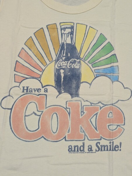 JUNKFOOD ジャンクフード 半袖 Tシャツ コカコーラ ペール イエロー メンズM相当 レディースXL アメリカ製 Made in USA