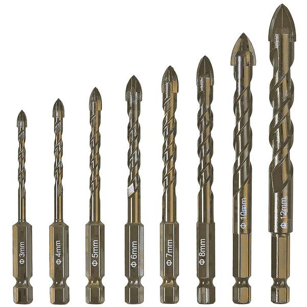 【新着商品】六角軸 陶器・ガラス・タイル 12mm】 10mm 8mm 7mm 6mm 5mm 4mm 鋳物の穴あけ用 ドリルビッ