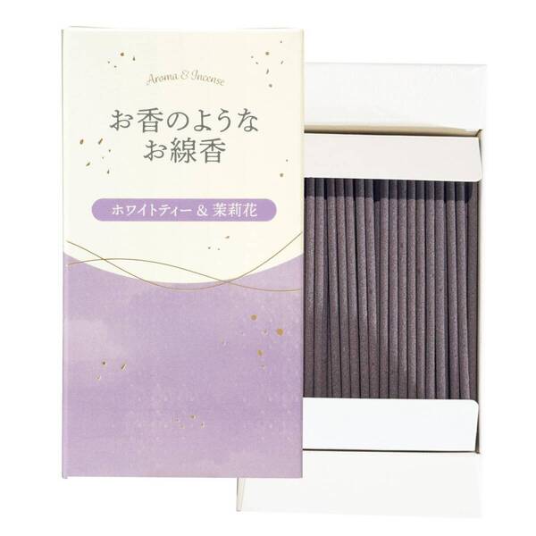 【人気商品】お香のようなお線香 カメヤマ ホワイトティ&茉莉花 約50g 約200本 煙少ない