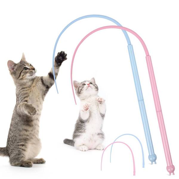 【数量限定】猫じゃらし 猫おもちゃ 釣り竿じゃらし 人気【ネズミのしっぽ】安全シリコン 猫用おもちゃ 超軽量 歯磨き 運動不足とス