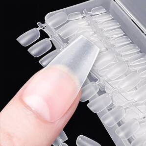 【特価商品】超薄 ショート クリア ネイルチップ サンディング 自然なフィット感 つけ爪 (バレリーナM, 300pcs)