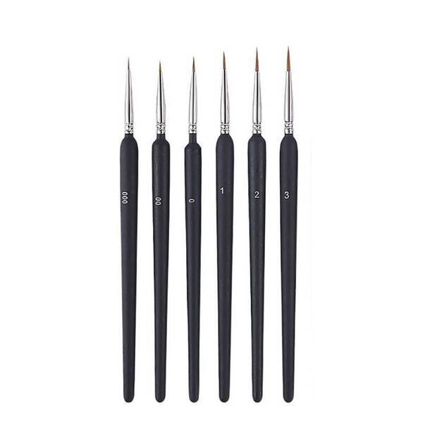 【数量限定】GOODCHI 勾線筆 面相筆 6本セット 極細筆 水彩筆 塗装 絵筆 油絵筆 水墨画 水彩画 細部 プラモデル塗装筆