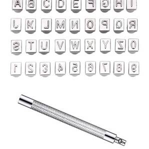 【新着商品】刻印セット レザークラフト 交換式刻印 6.5mm 36個セット 革用刻印セット DIY 手作り レザークラフト道具