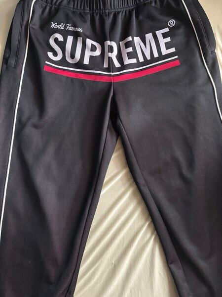 Supreme◆22AW/WORLD FAMOUS JACQUARD TRACK PANT/S/ポリエステル/BLK