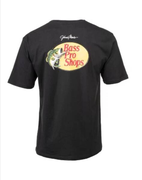 新品! バスプロ ショップス ロゴ Tシャツ ブラック 黒 Lサイズ BassPro Shops 半袖 カットソー ブッシング 釣り アウトドア キャンプ