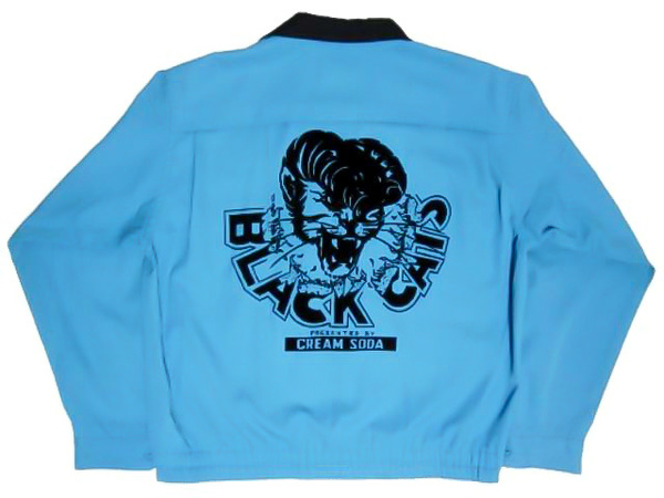 ★ 80年代 当時物 ビンテージ 原宿 CREAM SODA クリームソーダ 80s 初期 BLACK CATS ブラックキャッツ ロカビリー ブルゾン ジャケット