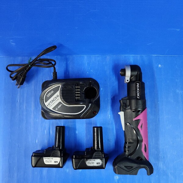 即決 中古 HiKOKI 10.8v コードレス コーナー インパクトドライバ WH10DCL バッテリーx2個 充電器 動作確認済み 送料無料