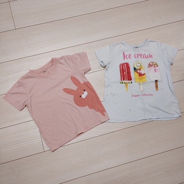 キッズ 子供 トップス 半袖 Tシャツ 2枚 まとめセット 110cm 女の子
