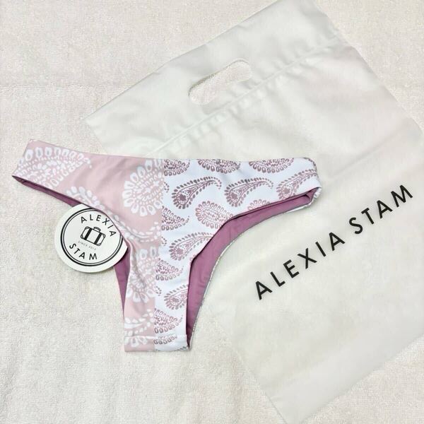 ■新品■送料無料■アリシアスタン ALEXIA STAM 2018年 リバーシブル ブラジリアン ビキニ ボトム Sサイズ paisley Cherry × sherbet 水着