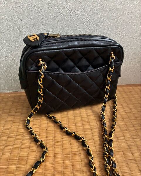 CHANEL マトラッセ シャネル ショルダーバッグ ブラック チェーンショルダーバッグ ココマーク