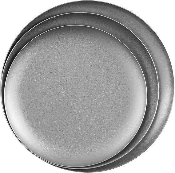 アウトドア食器 ステンレス プレート 3枚セット 直径18/20/22cm SW33-1343 ab 60