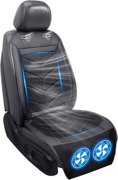 TU233 クールシート 車 シートクーラー 合計42個出風口 無段階風量調整 滑り止め 取付簡単 低作業音 尻から首元まで蒸れない DC12V/24V対応