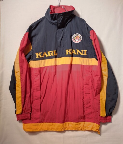 90s KARL KANI カールカナイ ナイロンプルオーバー ジャケット M 検索 ペレペレ FUBU スヌープドッグ 2PAC クロスカラーズ