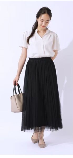 SHOO・LA・RUE シューラルー/DRESKIP★大人ほんのり甘めなチュールプリーツスカート M